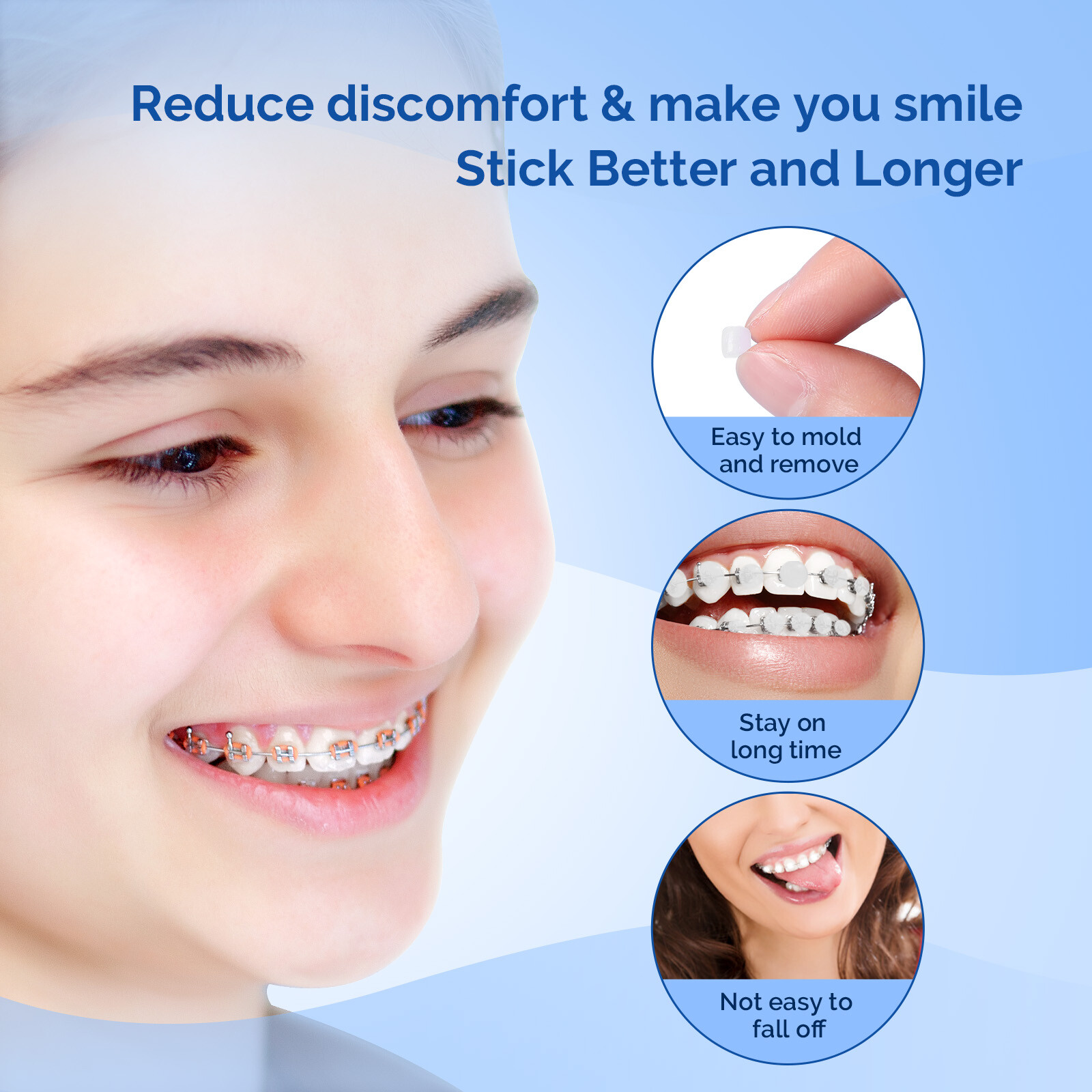 JMU Dental Oral Orthodontics Wax For Braces 50 Blocks Fruit Scent /Unscented