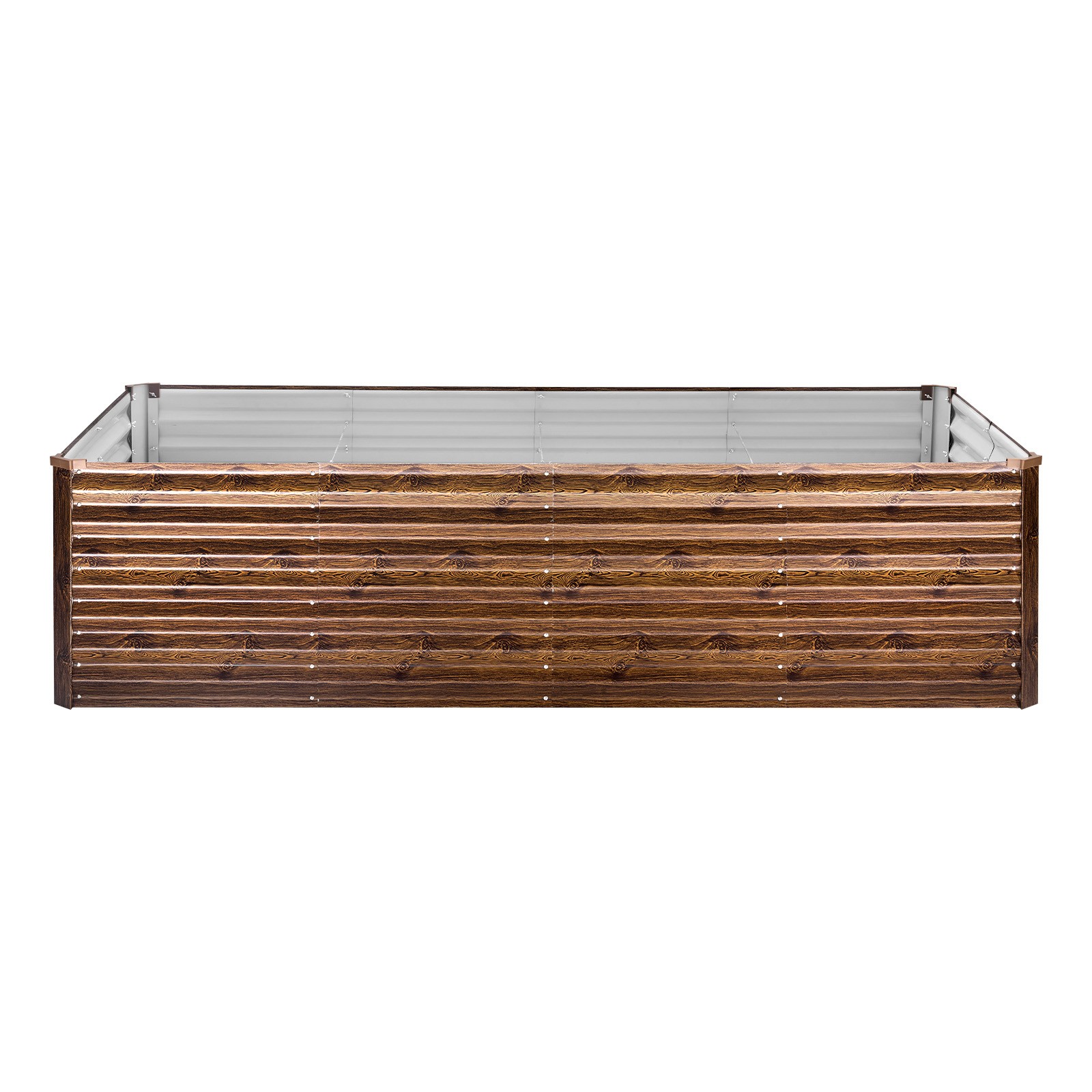 VEVOR Galvanized Raised Garden Bed 8 x 4 x 2ft Rectangular Planter Box Deep Wood