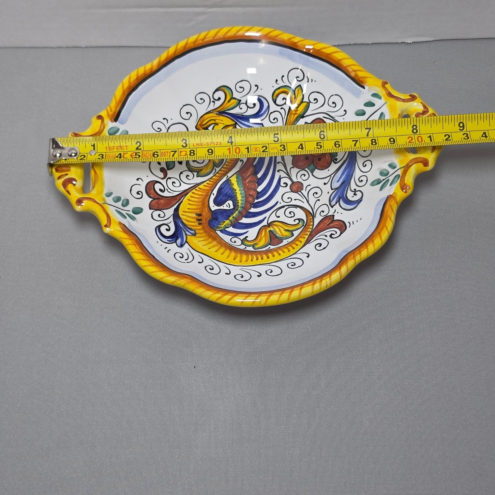 Italian Majolica Dragon Tray Raffaellesco Deruta Inspired Style HandPainted Read
