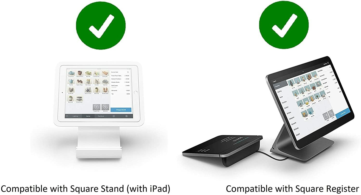 POS Hardware Bundle for SQUARE STAND - Cash Drawer, Receipt Printer, (Scanner)