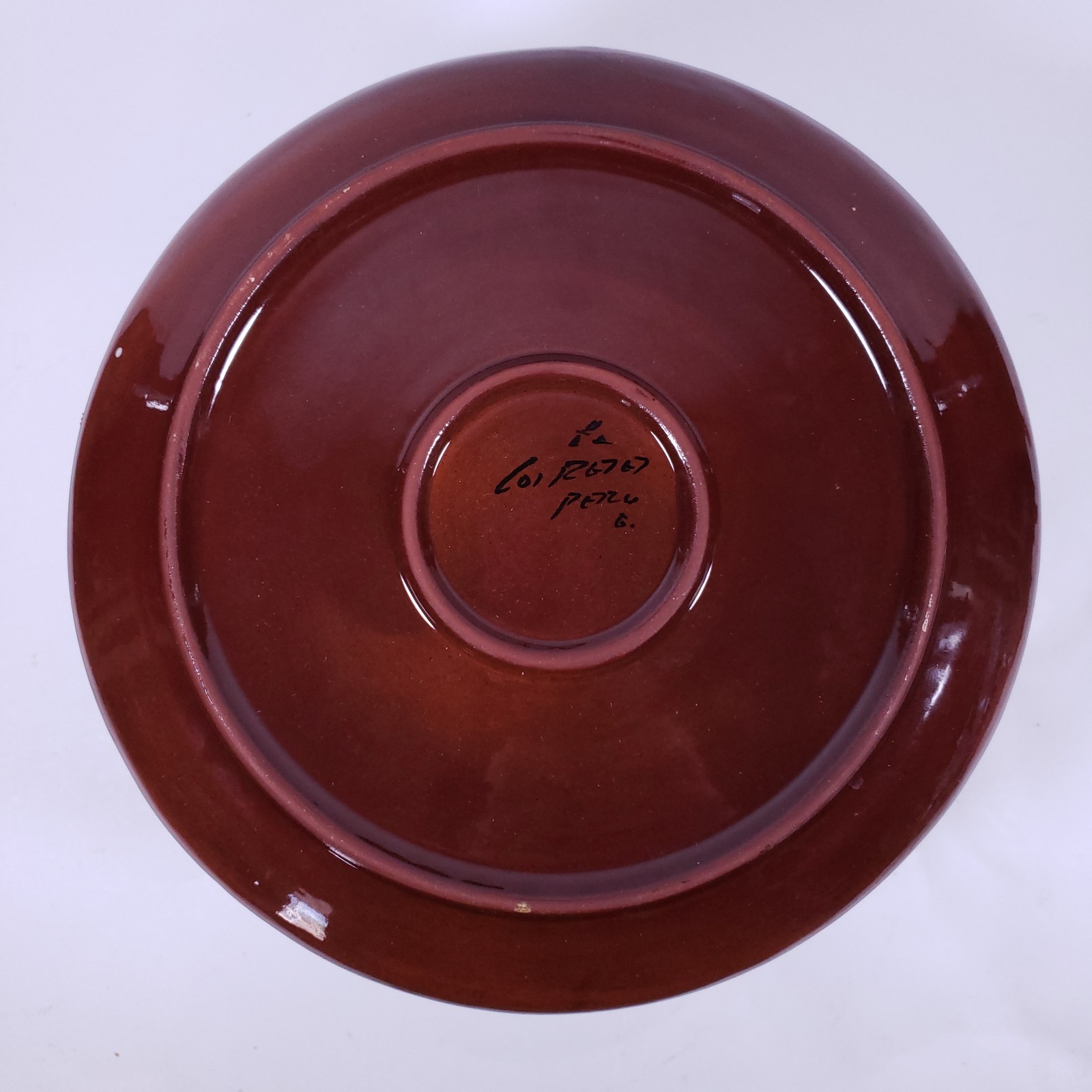 LOS REYES PERU Redware Llama Alpaca Folk Art Pottery Decorative PLATE SET