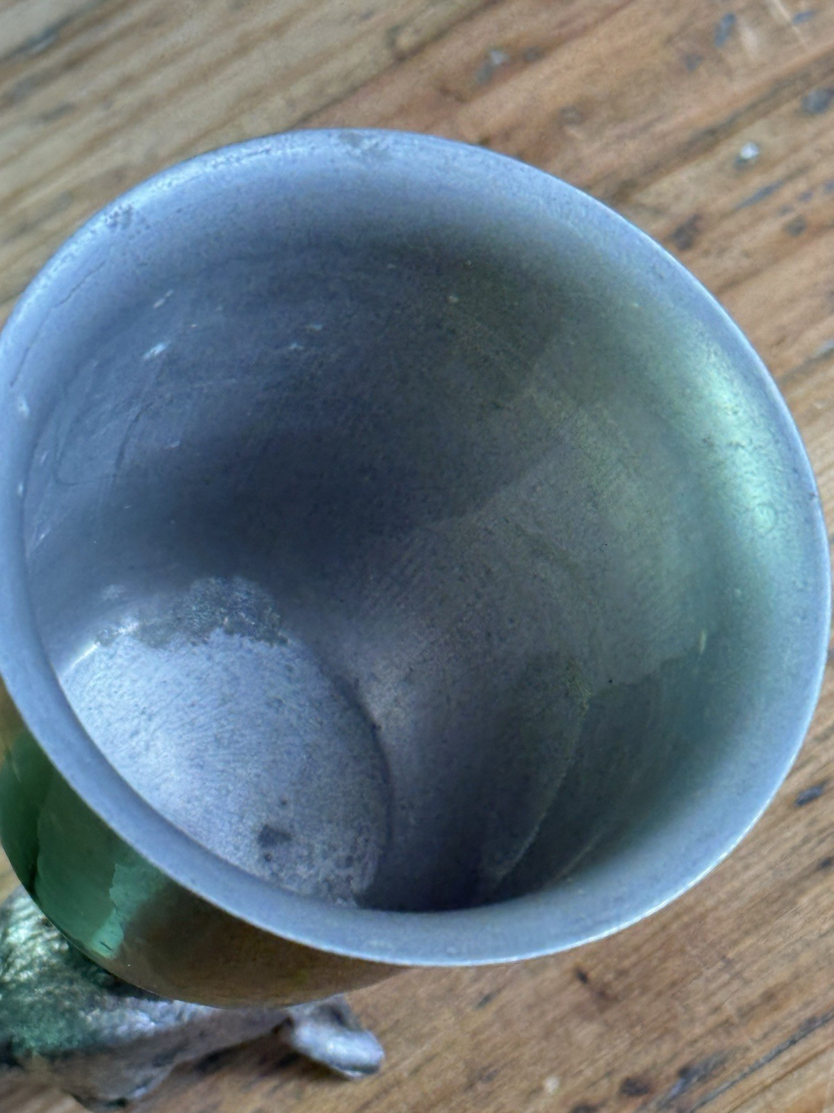 VINTAGE SIGNED MAURO MANETTI ITALY STIRRUP CUP HORSE HEAD BRASS AND SILVER PLATE