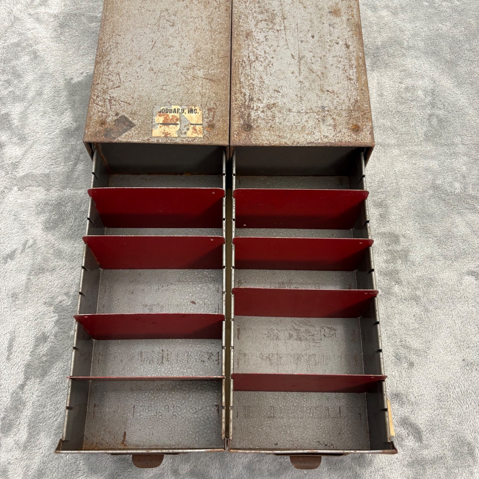 Vintage Sylvania Radio Tubes Industrial Metal Storage File Drawers 12x6 Lot of 2