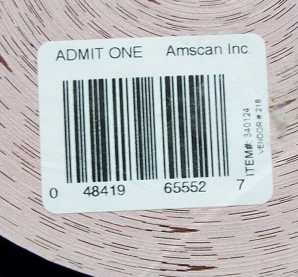 AMSCAN INC ADMIT ONE 2000 COUNT ROLL EVENT PARTY RAFFLE FAIR TICKETS