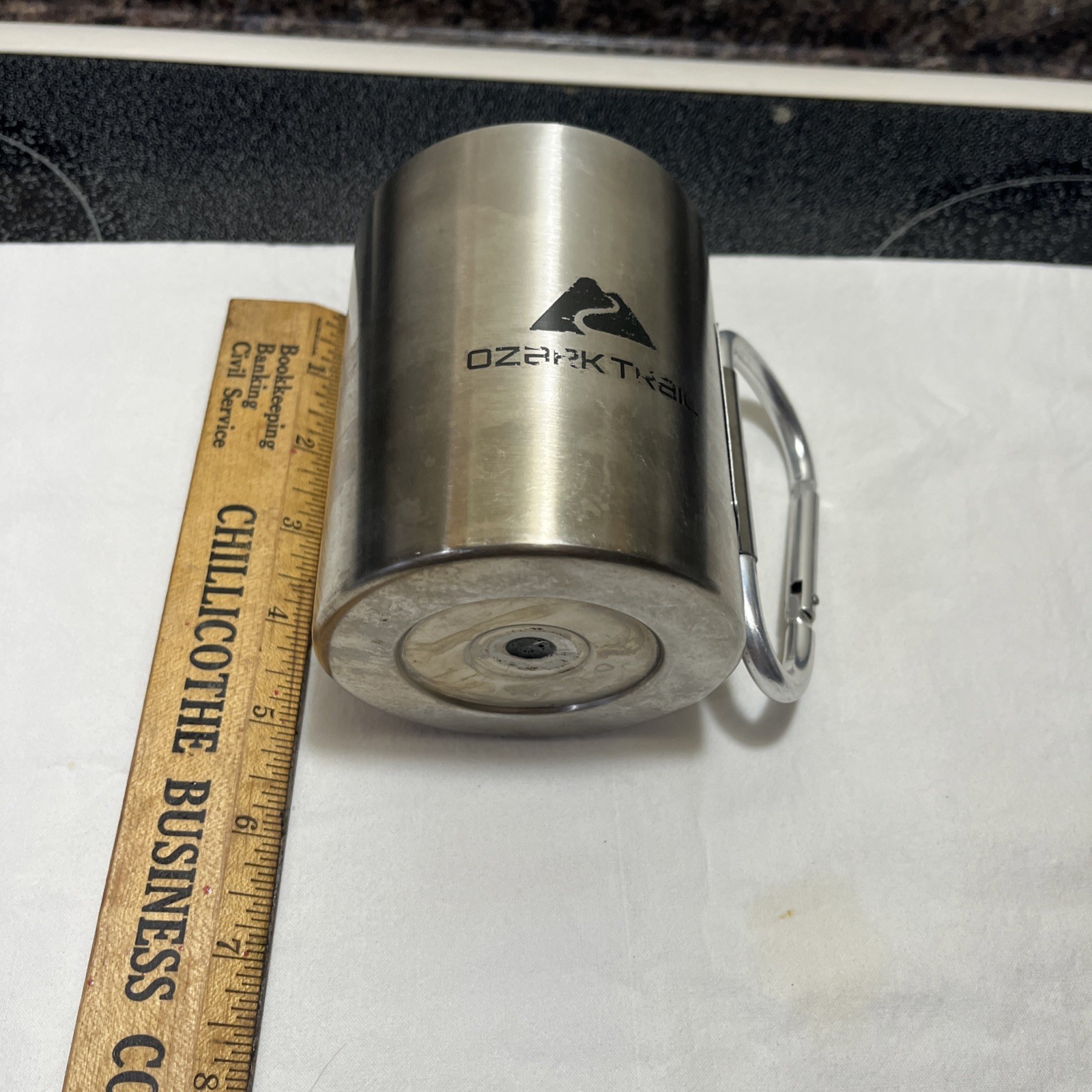 Ozark Trail Camping Hiking Carabiner Handle 17 oz Stainless Steel Mug free ship