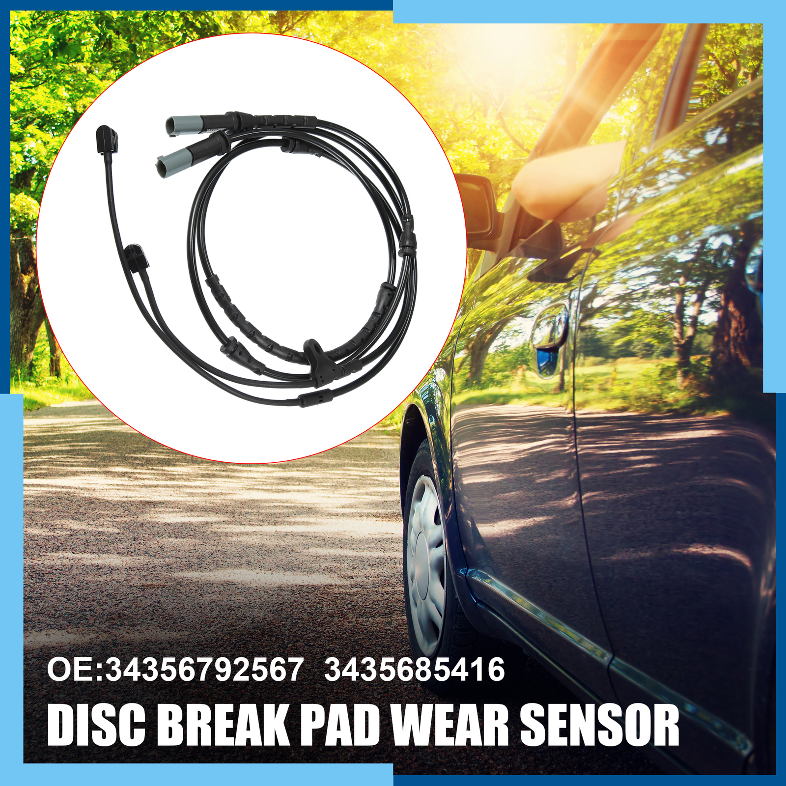 Pack(2) Front Rear Disc Break Pad Wear Sensor for BMW X6 X5 11-19 34356792567