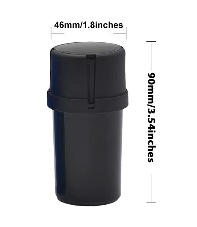 2PCS Random Color Durable Tobacco Spice Plastic Grinder 3-in-1 Storage Jar