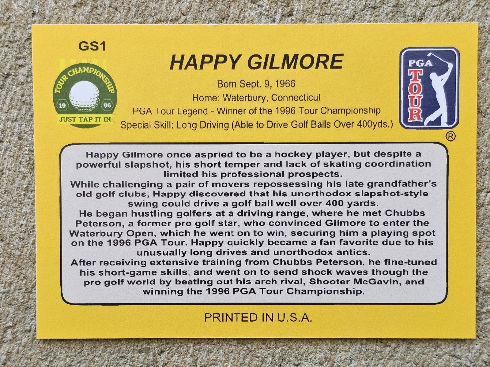 2x ADAM SANDLER CUSTOM TRADING CARDS (BOBBY BOUCHER WATERBOY & HAPPY GILMORE)