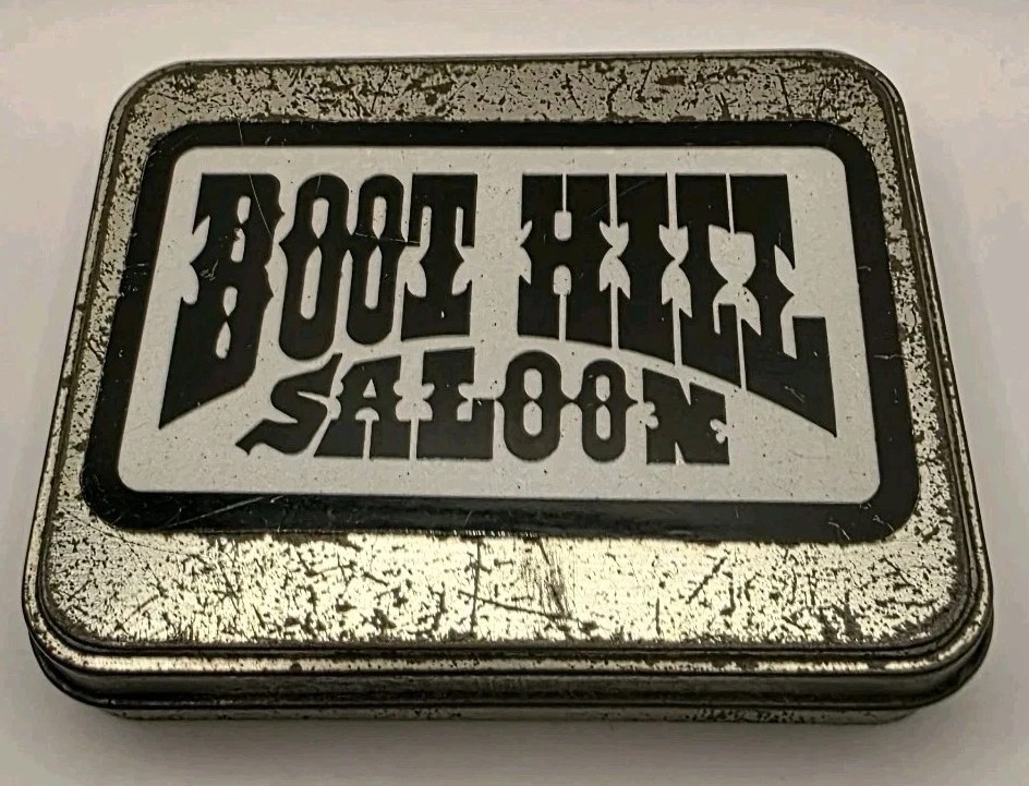 Boot Hill Saloon Fossil Metal Tin 1999 Biker Motorcycle Bar Vintage Daytona