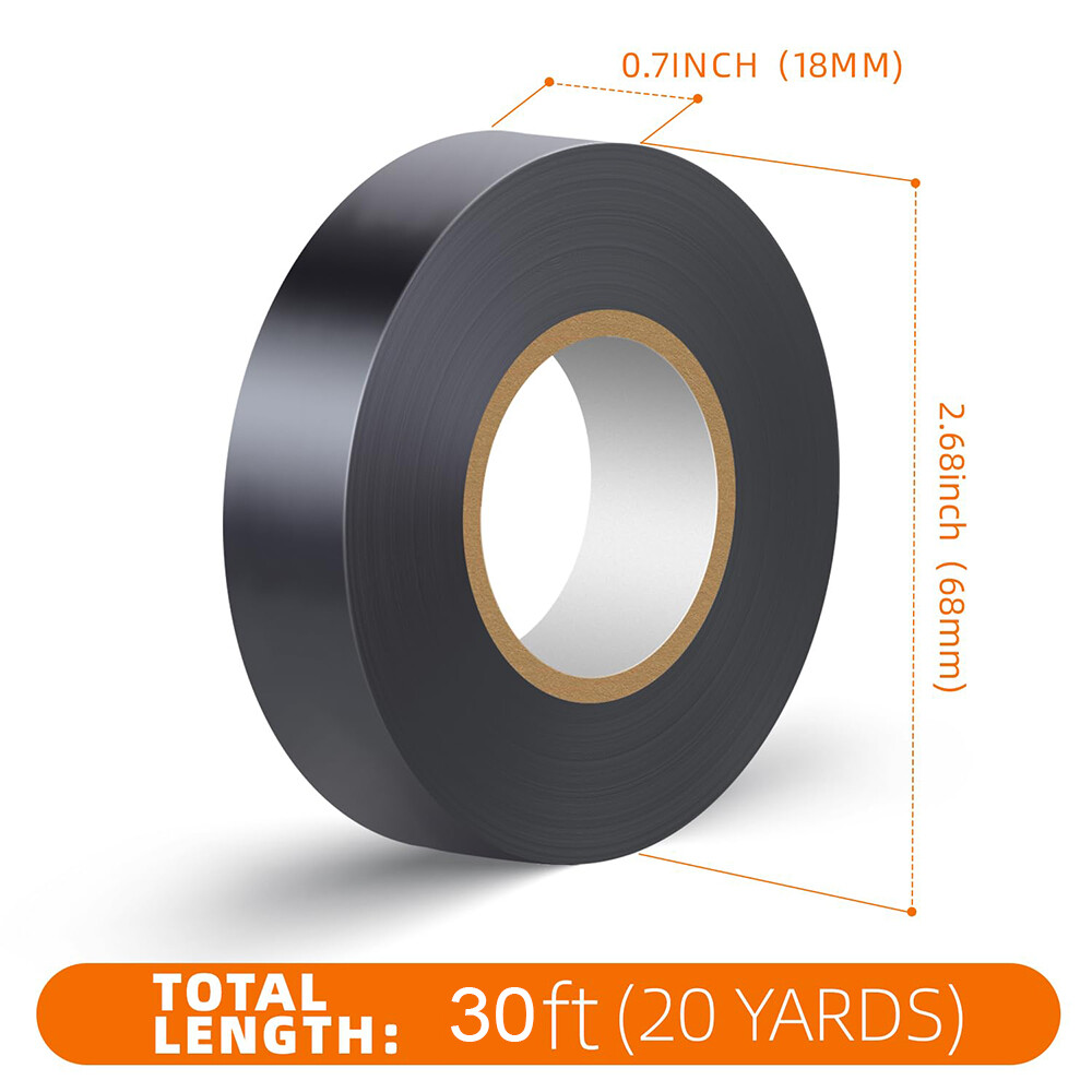 ISAMUTO 10-Pack Electrical Tape Wire Harness Wiring Black 5M auto truck