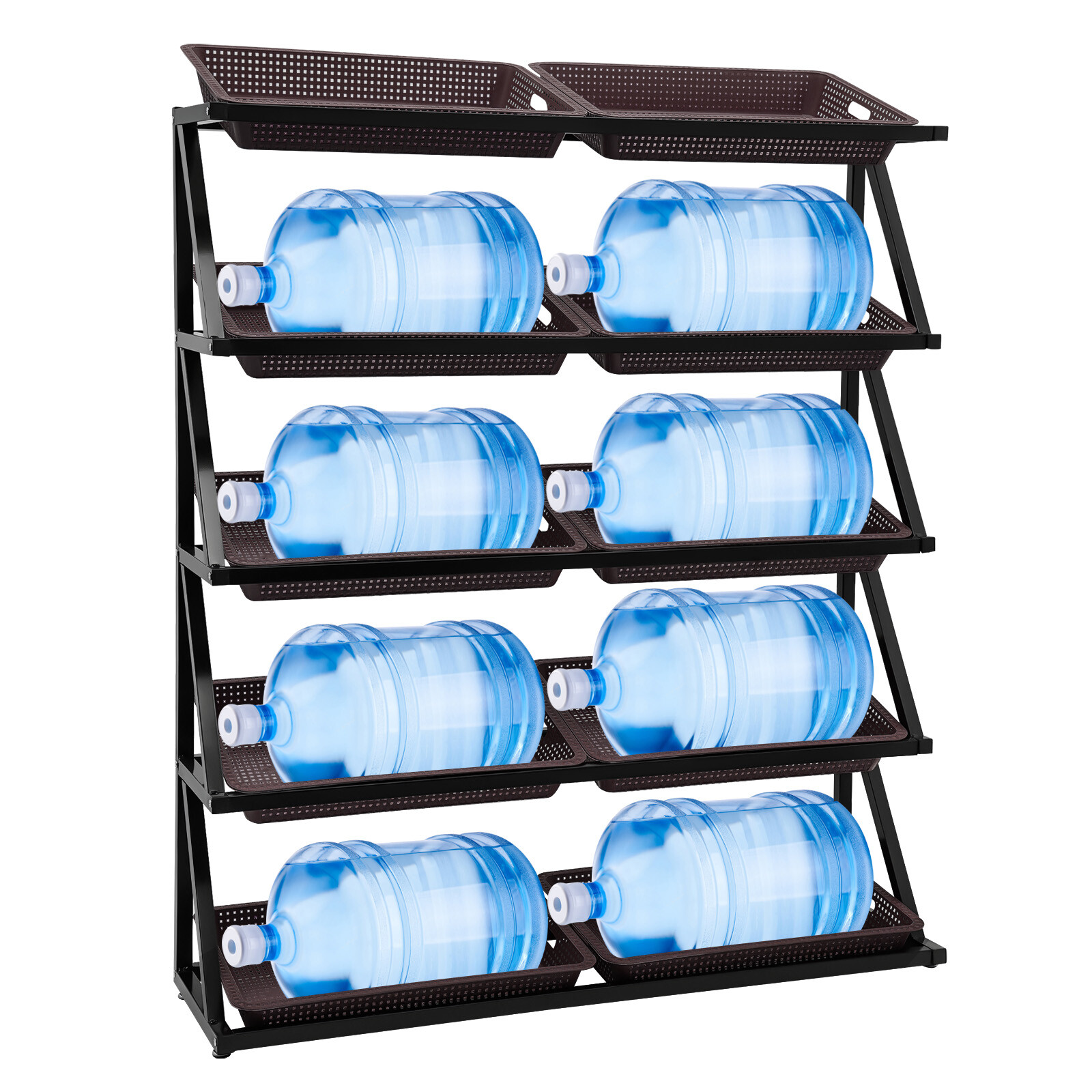 Market Retail Display Rack Shelf + 10x Merchandiser Fruit Vegetable Snack Basket