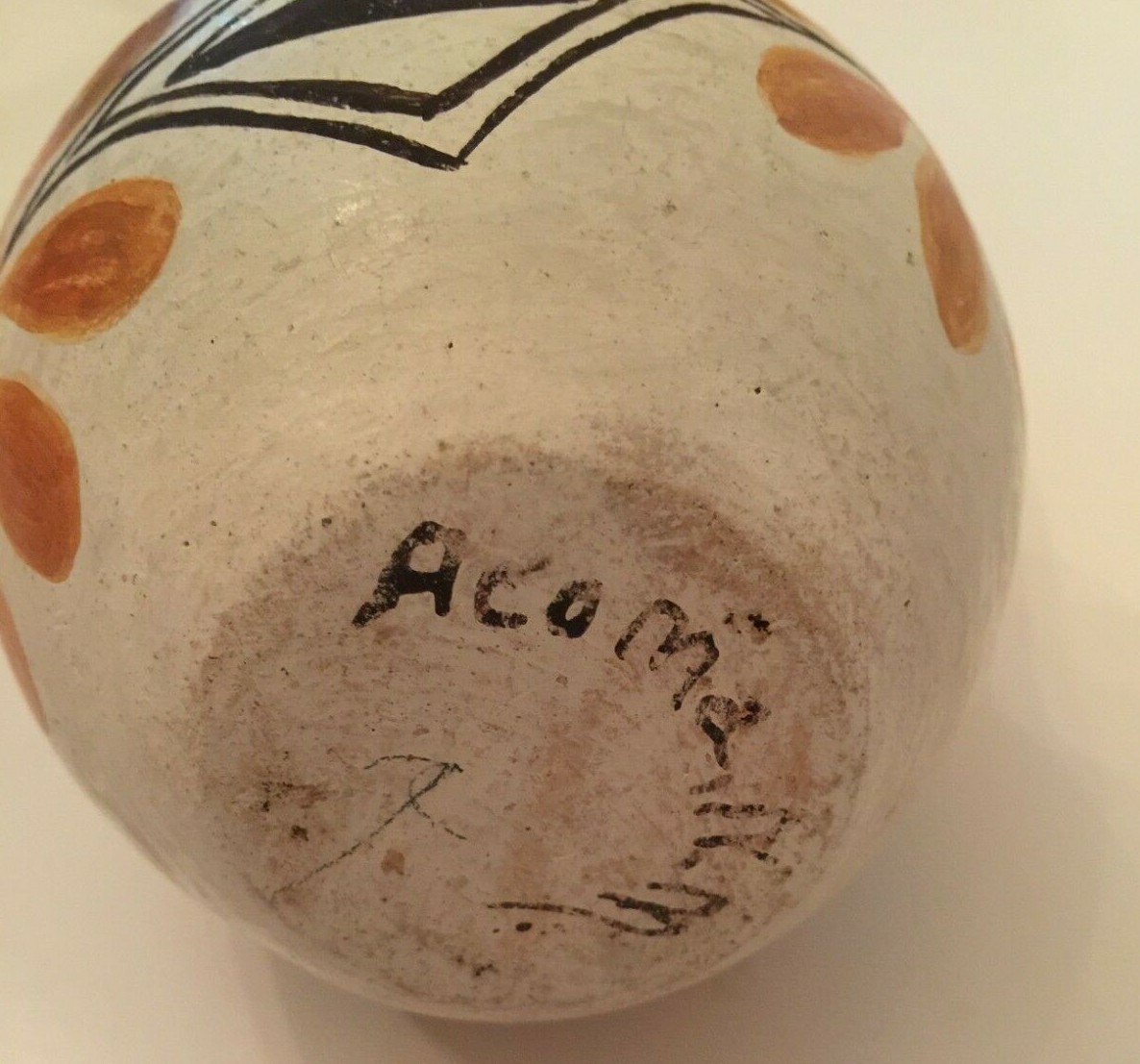 Vintage Acoma New Mexico Pottery Handmade Pitcher Hand Painted Floral 6" Tall