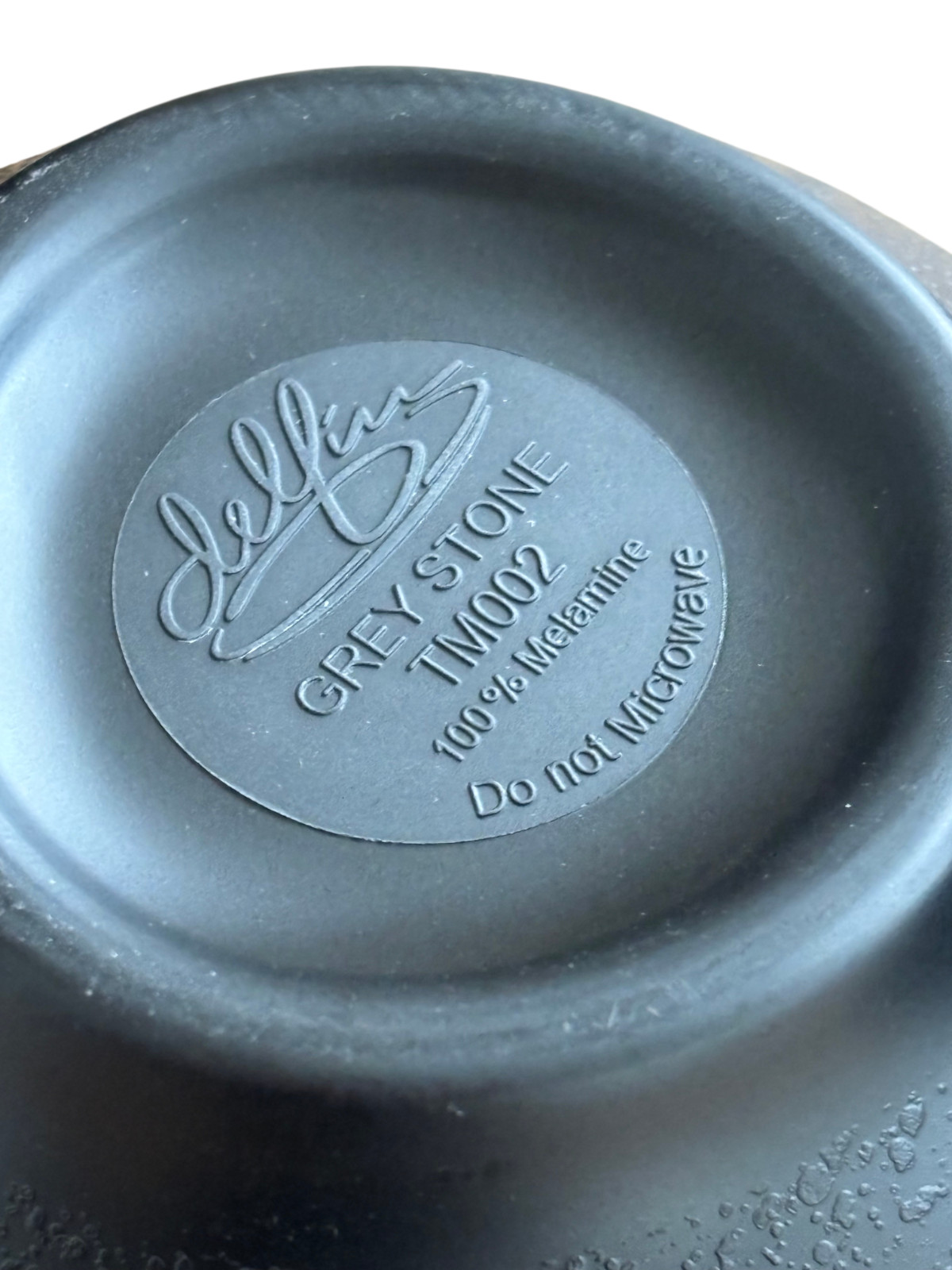 24 Count Delfin Grey Stone TM002 100% Melamine 4 1/4" 9.25 oz bowls