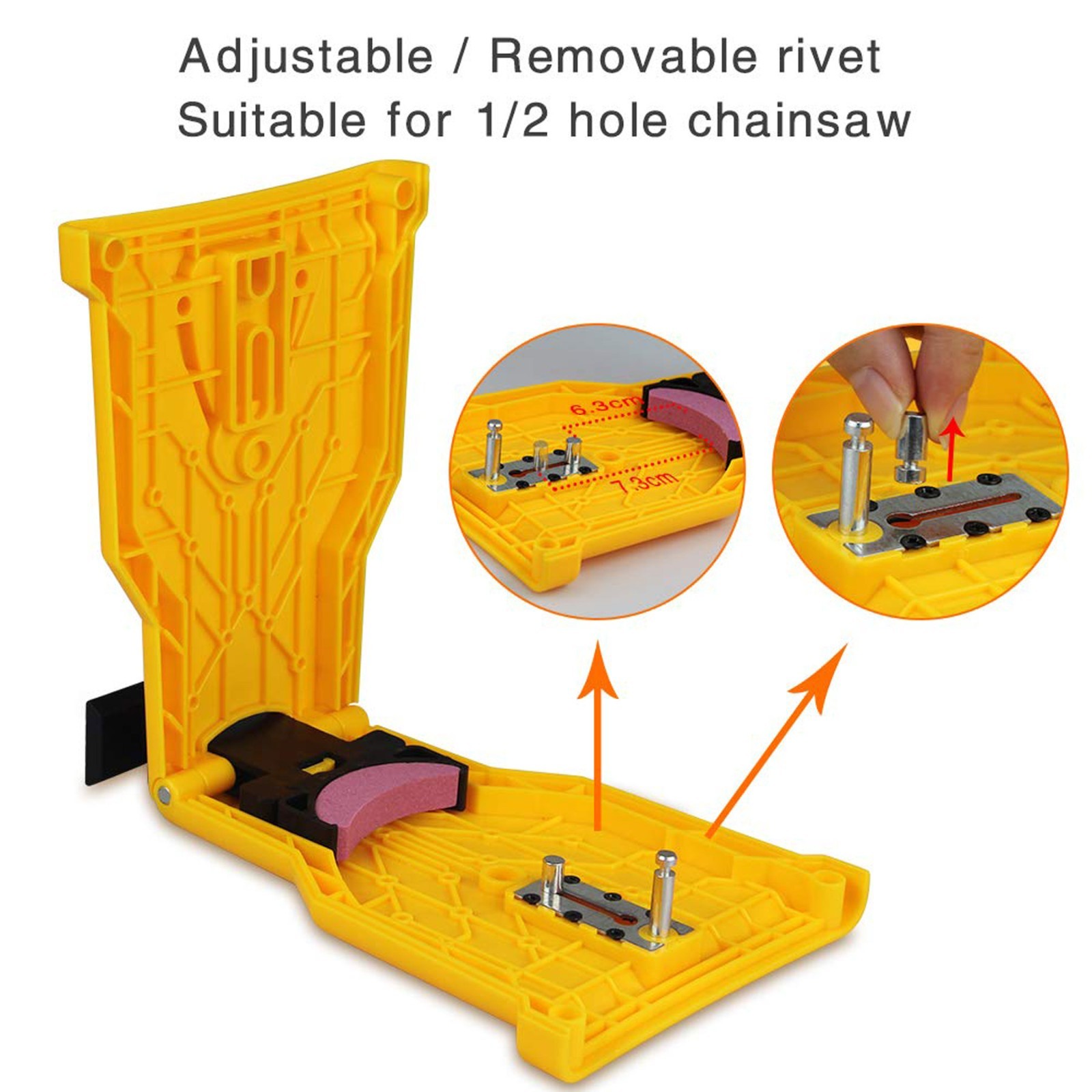 3PC Fast Chainsaw Chain Sharpening Jig Portable Drill Crank Sharpener Tool Sets