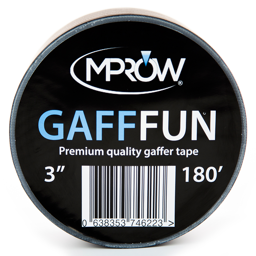 12x MPROW Gafffun Gaffer Tape 3" 180' Black Matte (No residue) Gaff 60 Yards