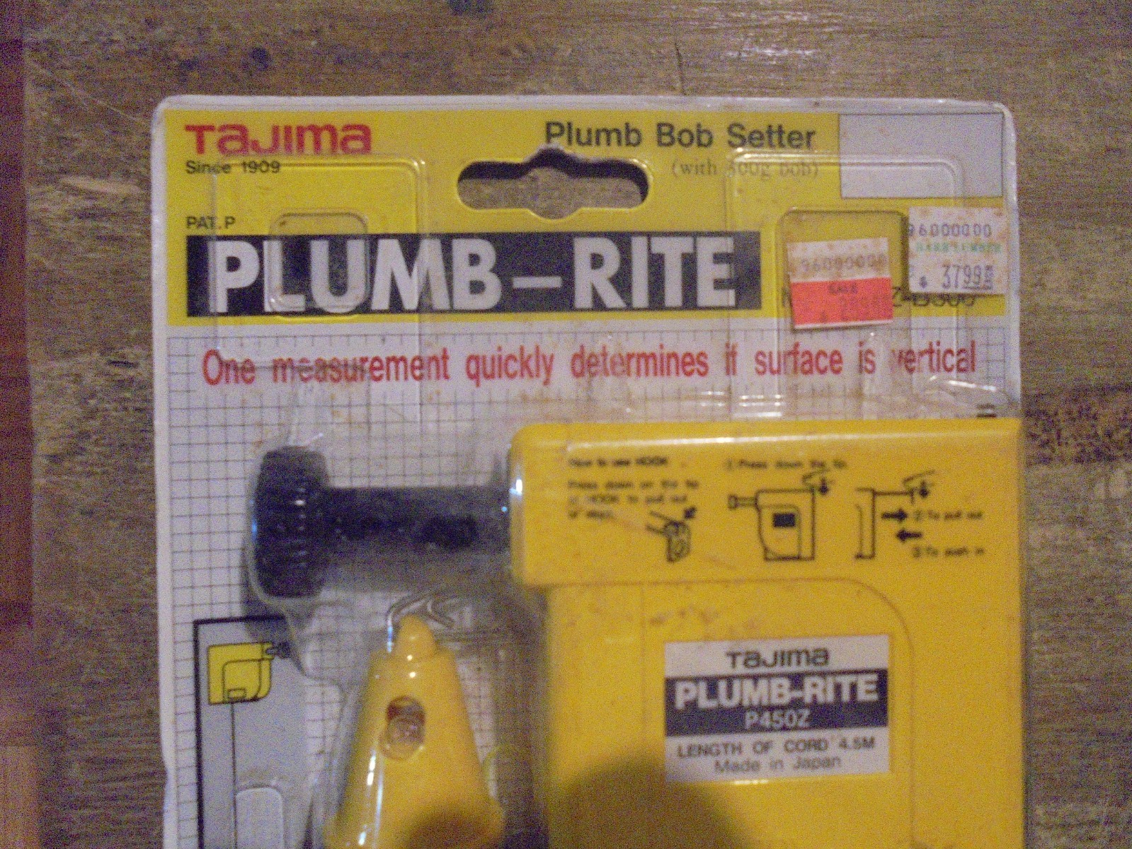 Tajima Plumb - Rite Model PZB300 Plumb Bob and Setter new