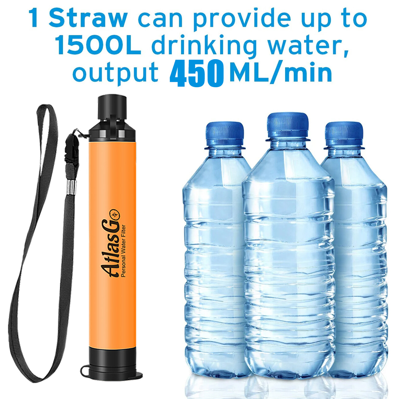 Water Filter Straw Personal&Portable|Carry Case F Survival/Prepping/Emergency