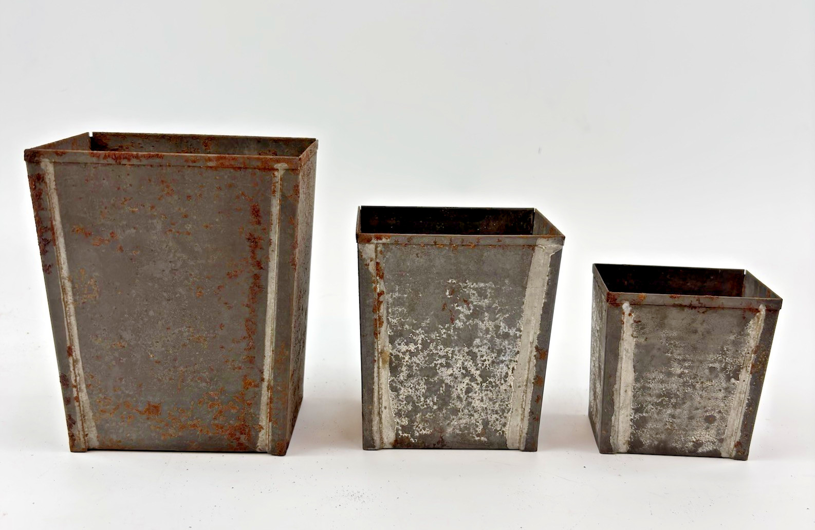 Antique Vintage Tin Ice Cream Container Set of 3 Nesting Mold Set