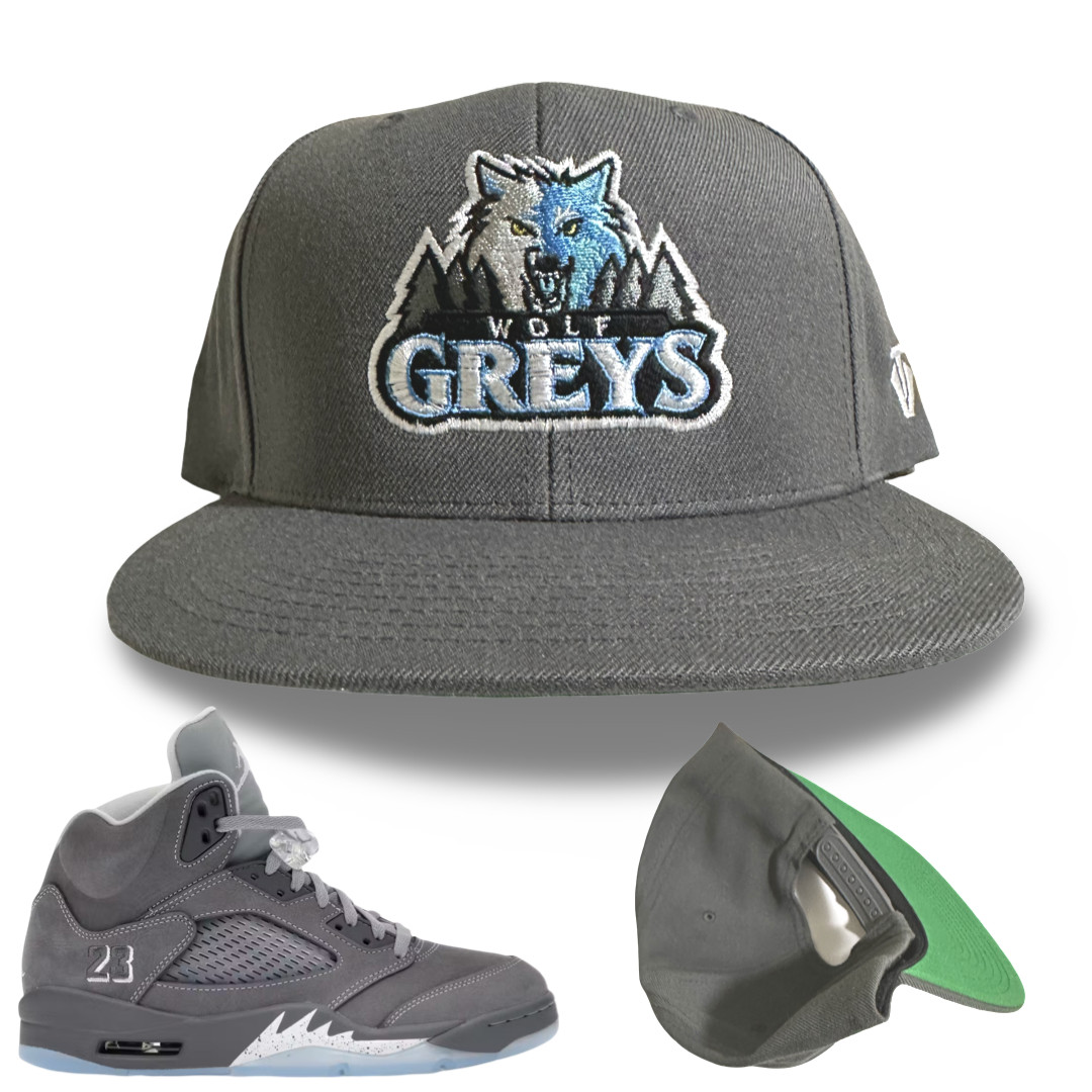 Wolf Greys Snapback Hat To Match Jordan 5