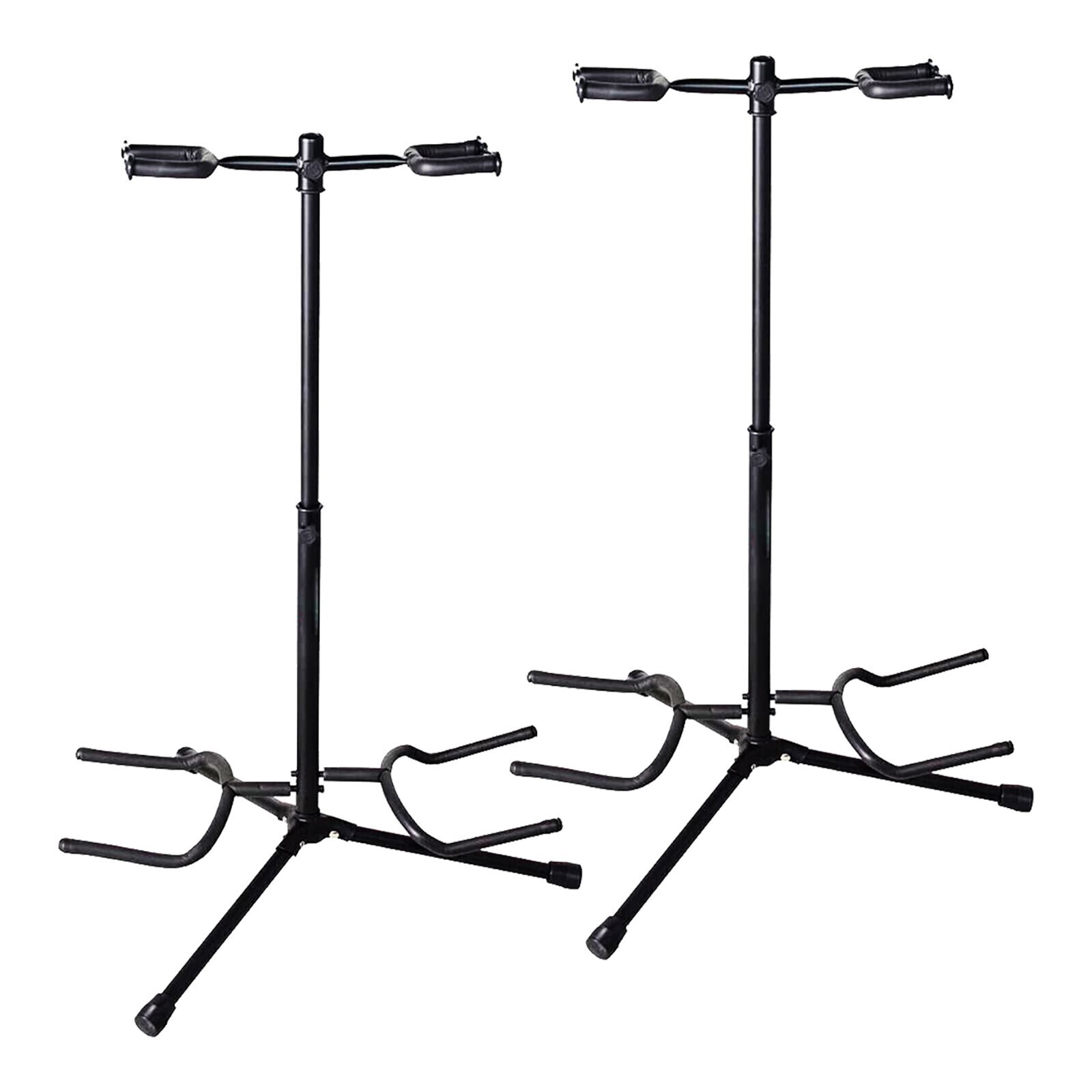 5Core Padded Dual Guitar Display Stand Traditional Design Adjustable Height