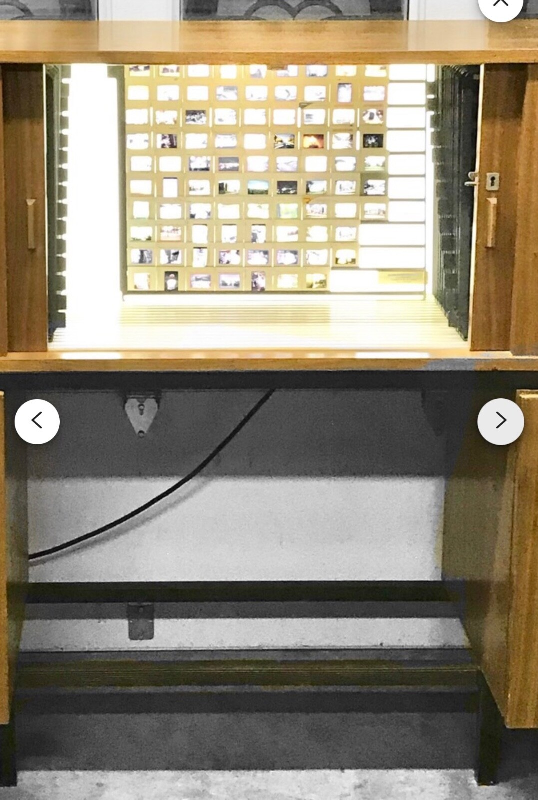 1970'S Commercial Slide Viewing Storage Cabinet Dieter Rams Style Walnut & Steel