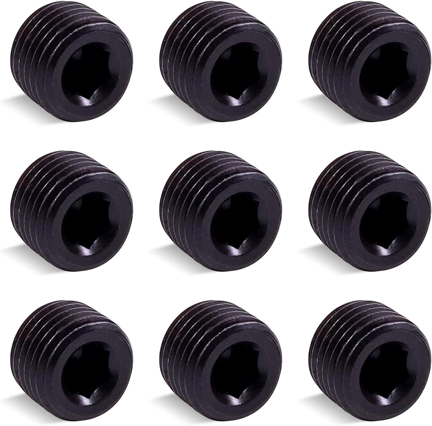 25Pcs NPT Plug Set Pipe Plug Assortment Kit 1/8" 1/4" 3/8" 1/2" 3/4" Carbon Stee