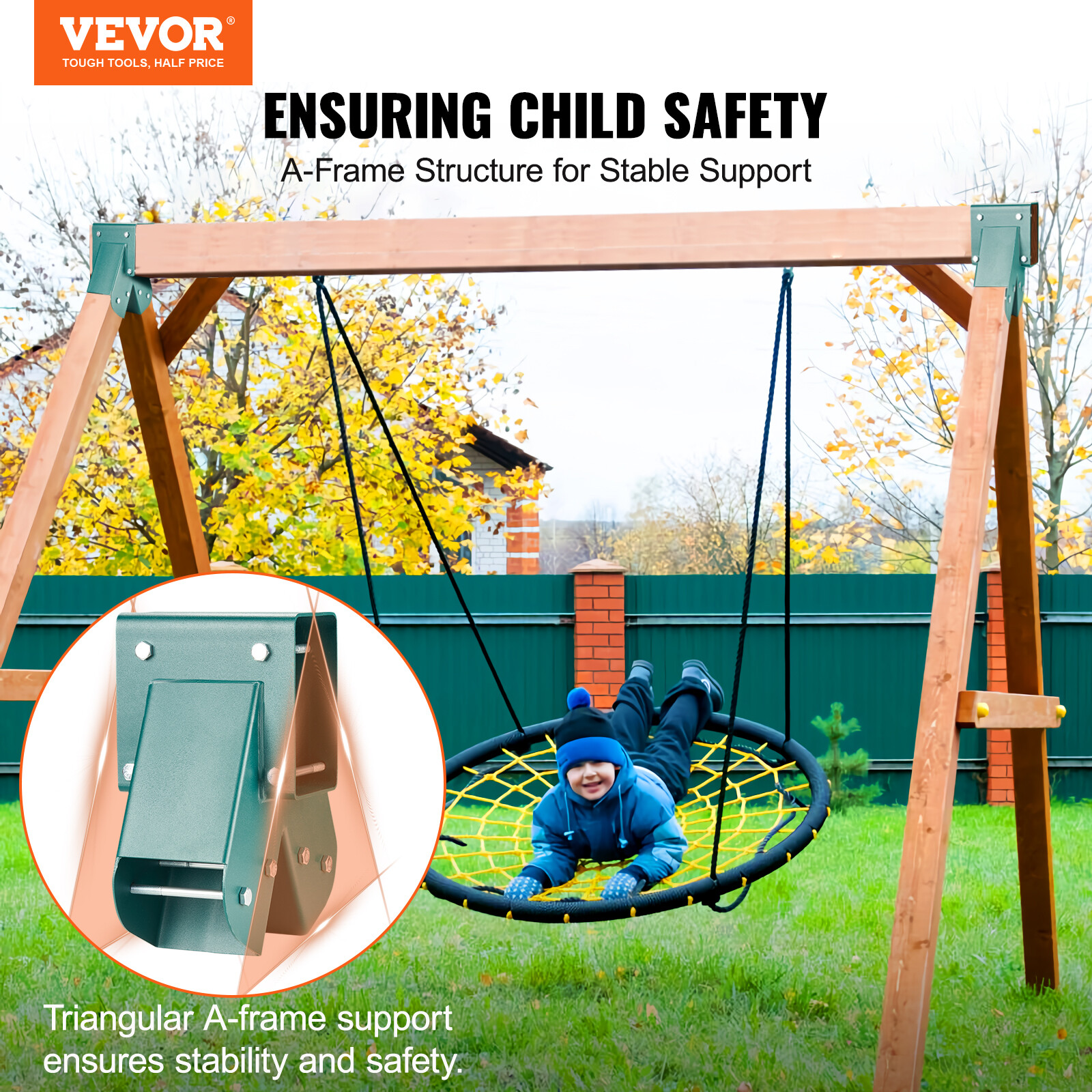 VEVOR 1-2-3 A-Frame Brackets for Swing Set with All Mounting Hardware