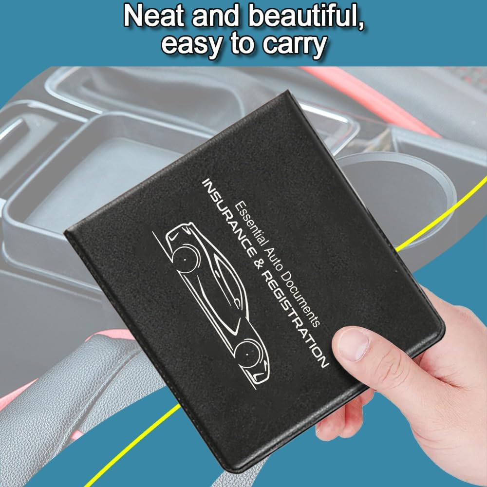 2PCS Car Registration and Insurance Holder, 10.6''×4.8'' Essential Auto Card Glo