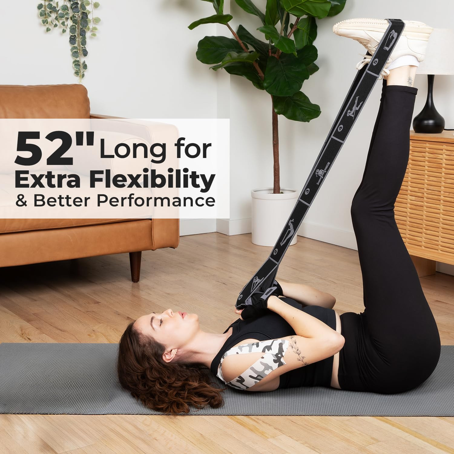 Elastic Yoga Strap with 11 Loops – Premium Stretch Band for Flexibility, Physica