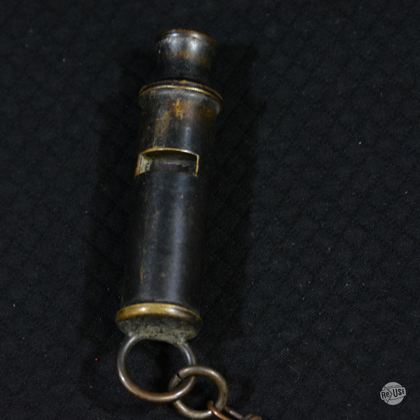 WW1 US Army Brass Trench Whistle with Chain & Hook - Vintage Military G.I. Style
