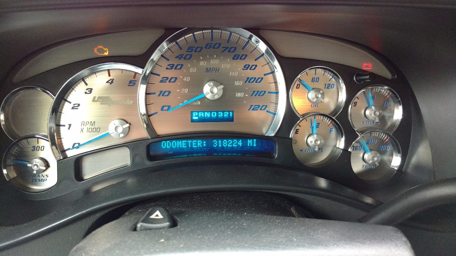 US Speedo Stainless Steel Gauge Face Kit Blue Text & Matching Pointers GM 03-06