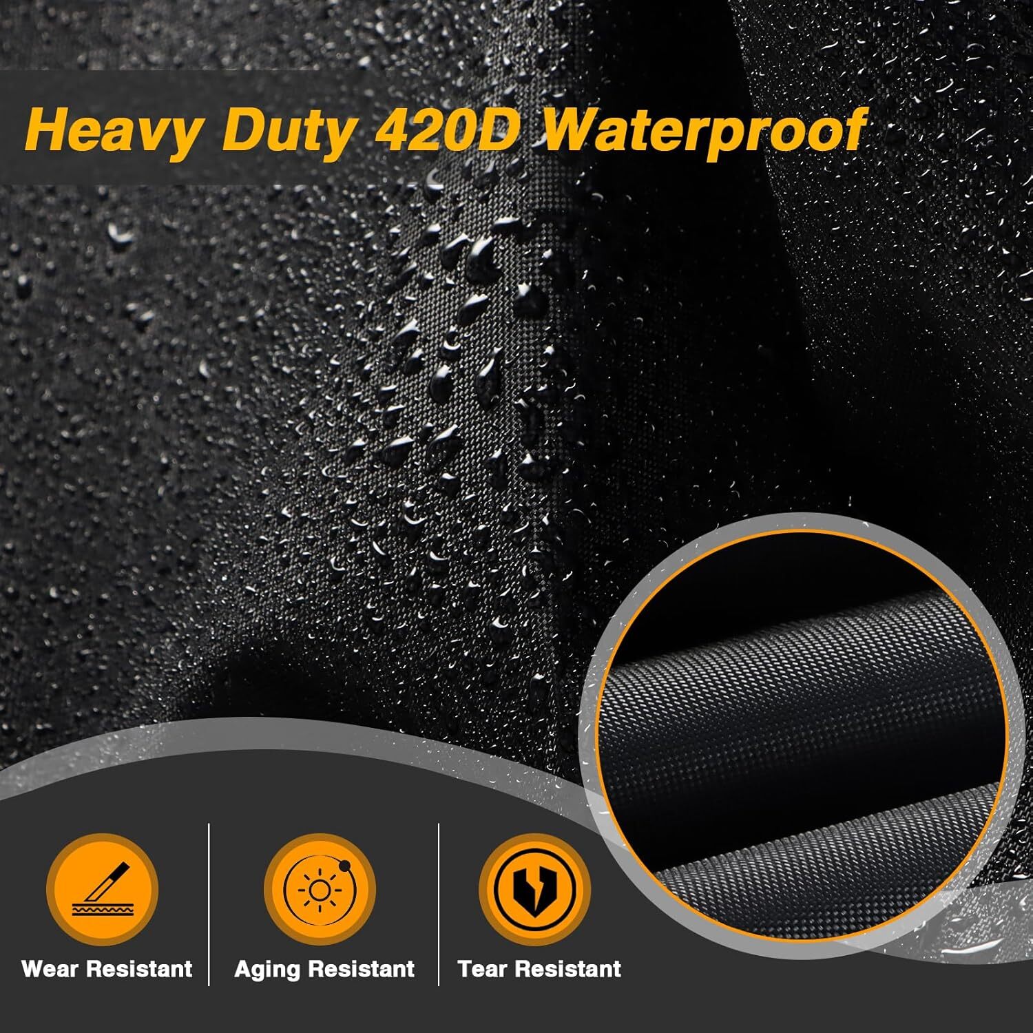 Heavy Duty 420D Square Fire Pit Cover for 28-32 Inch Fire Pit Table us