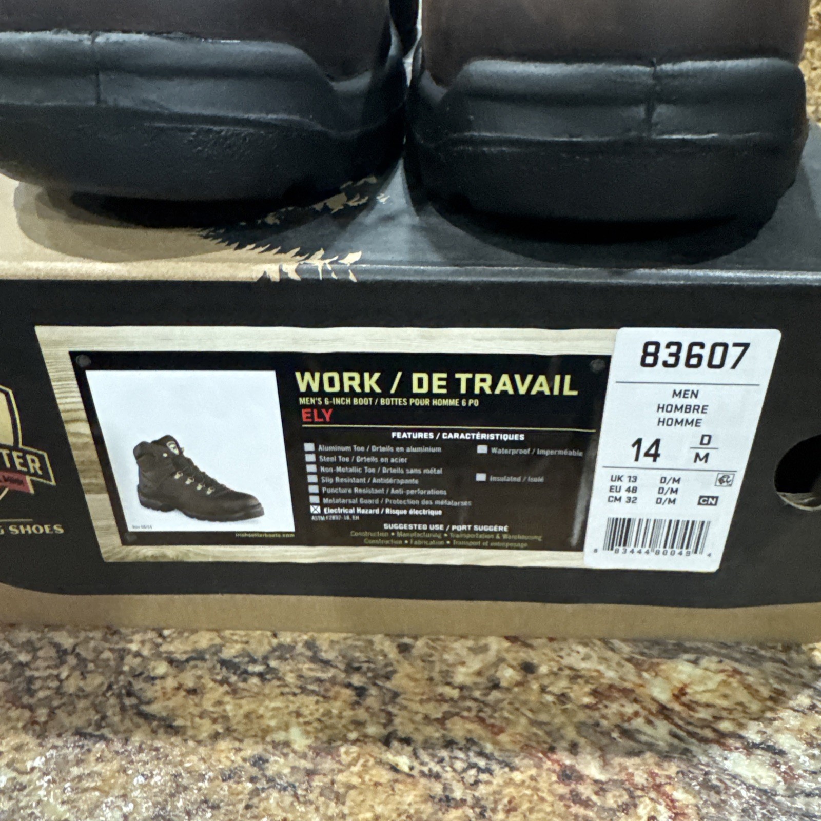 Irish Setter Ely 83607 Electrical Hazard Work Boots Brown 14 D/M