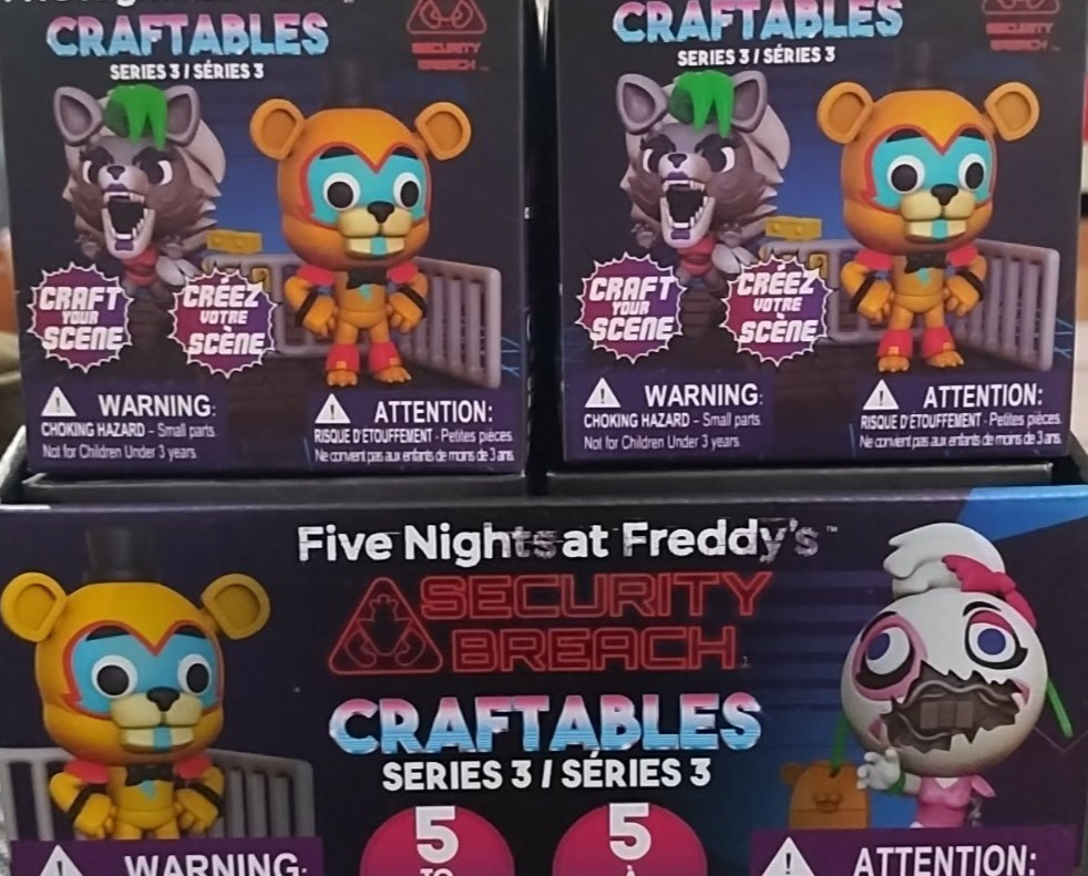 FIVE NIGHTS AT FREDDY'S S3 Security Breach Craftables 12X Brand New UNOPENED 12X