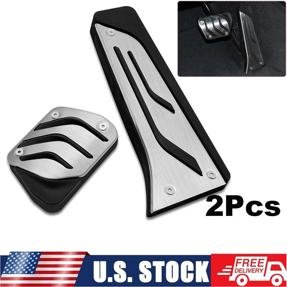 2Pcs Foot Gas Brake Pedals Cover Kit For BMW 1/2/3/4/5/6/7/8 Series X1 X3 X5