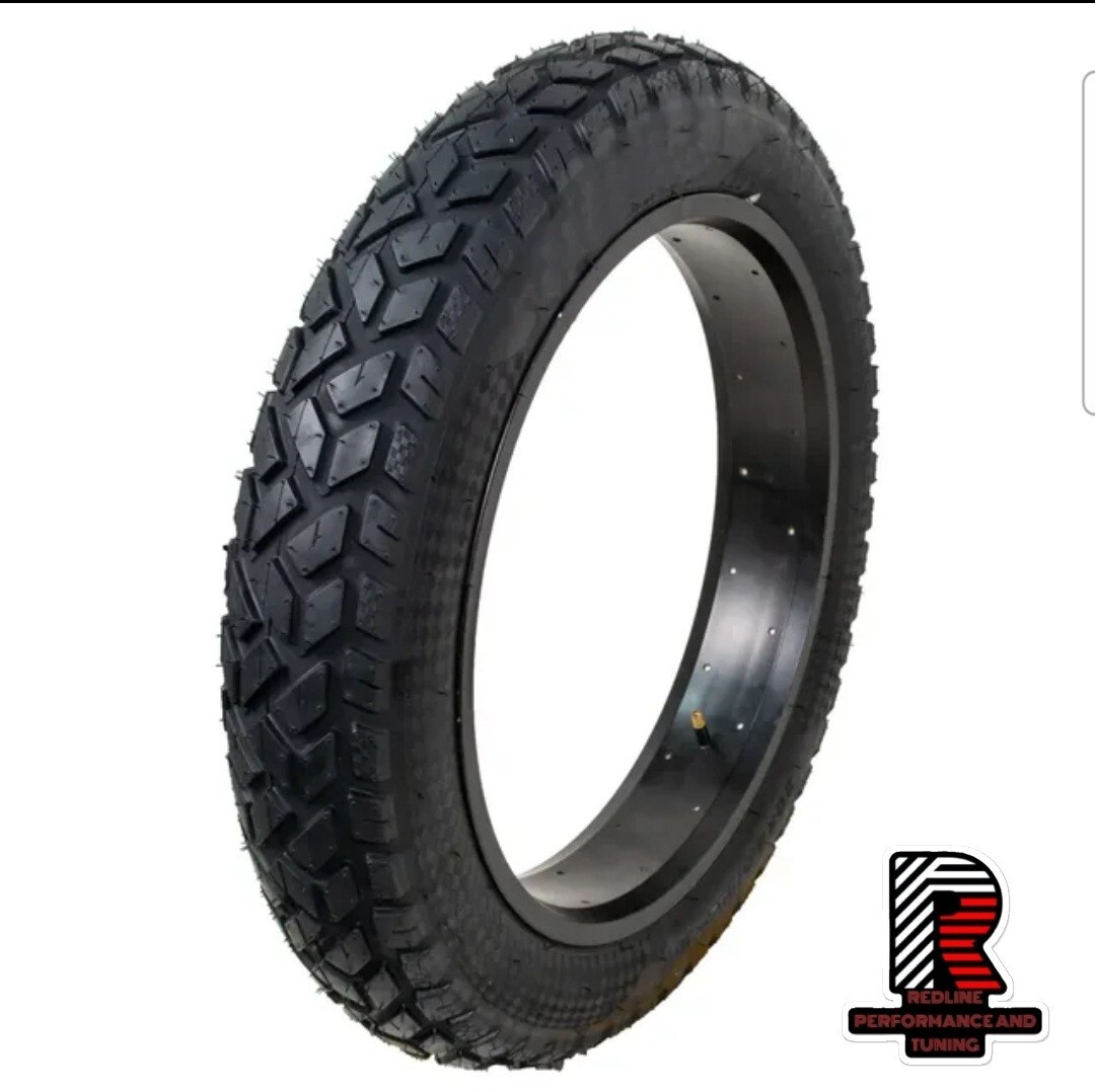 (2) Pack 20x4 REDLINE Thickened Heavy Duty Ebike Tires W/ Extra Flat Protection