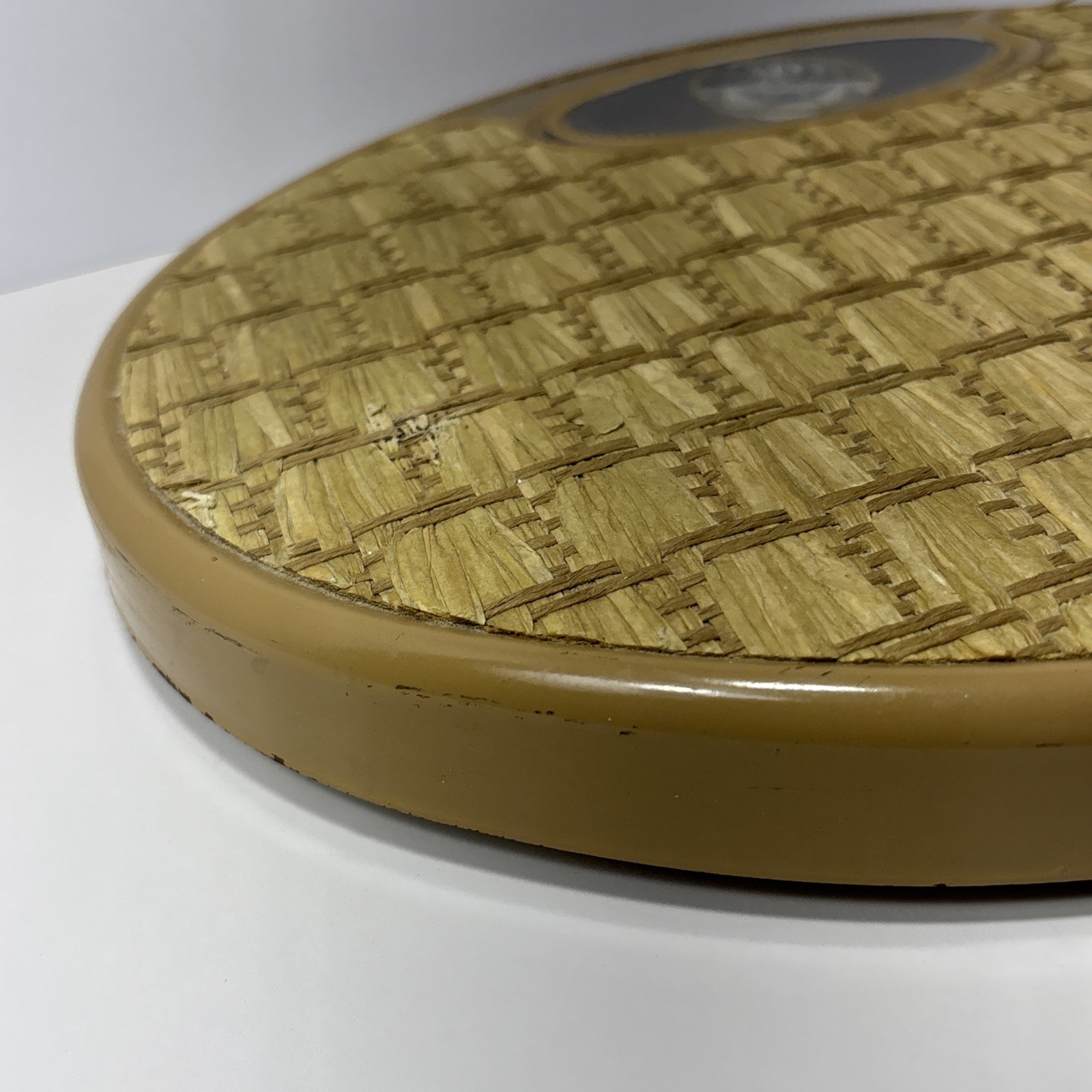 VTG Counselor Oval Bubble Viewer Bathroom Scale Mid Century Modern Rattan - USA