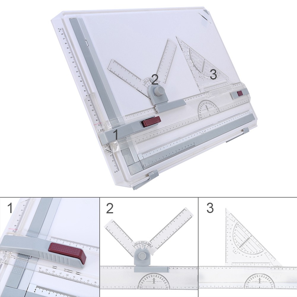 Hot A3 Drawing Board Portable Drafting Kit Table With Ruler UTS