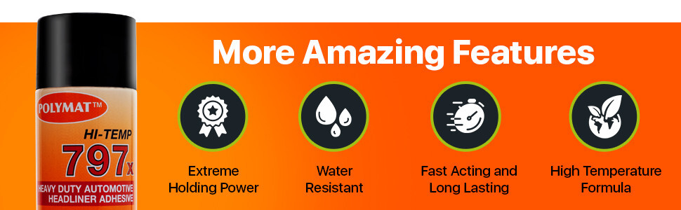 Polymat 797 High-Temp Spray Adhesive Glue WATER RESISTANT HEAVY DUTY BONDING