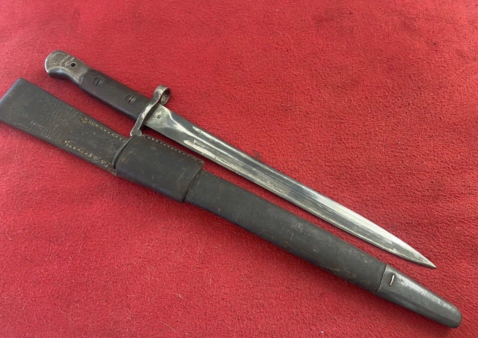 Rare Wilkinson English Pattern 1903 Bayonet Knife W/ Leather Scabbard Nice!