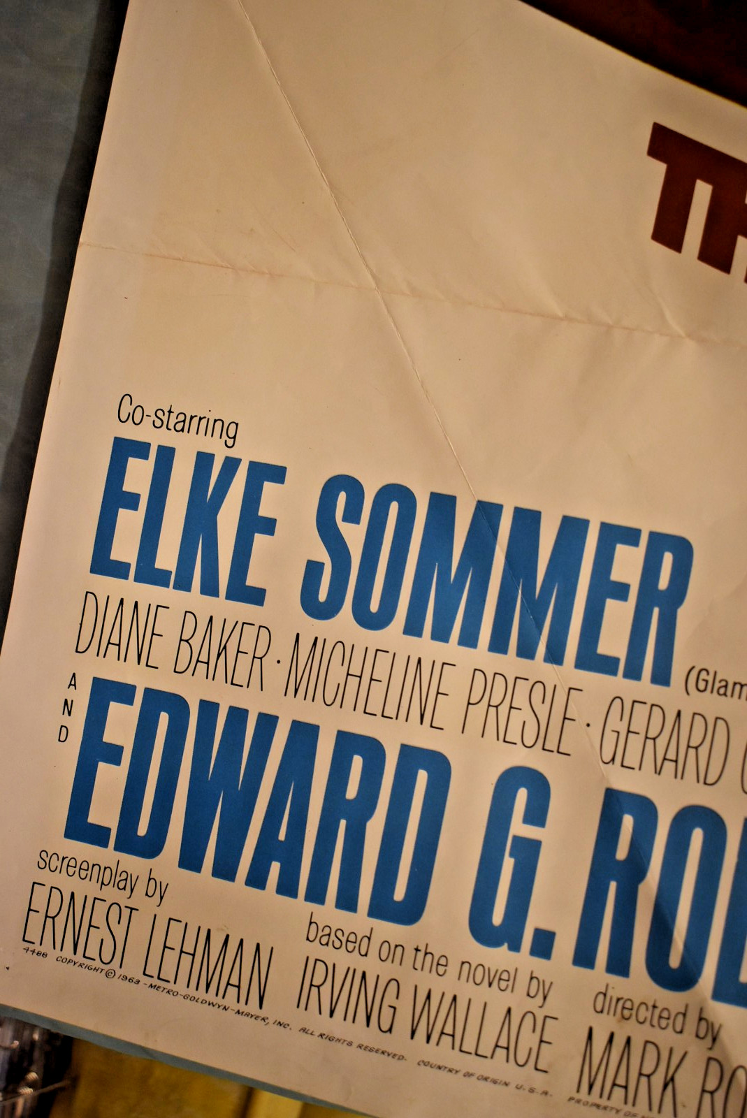 ORIGINAL THE PRIZE 24" X 41" Movie Theater Poster Paul Newman