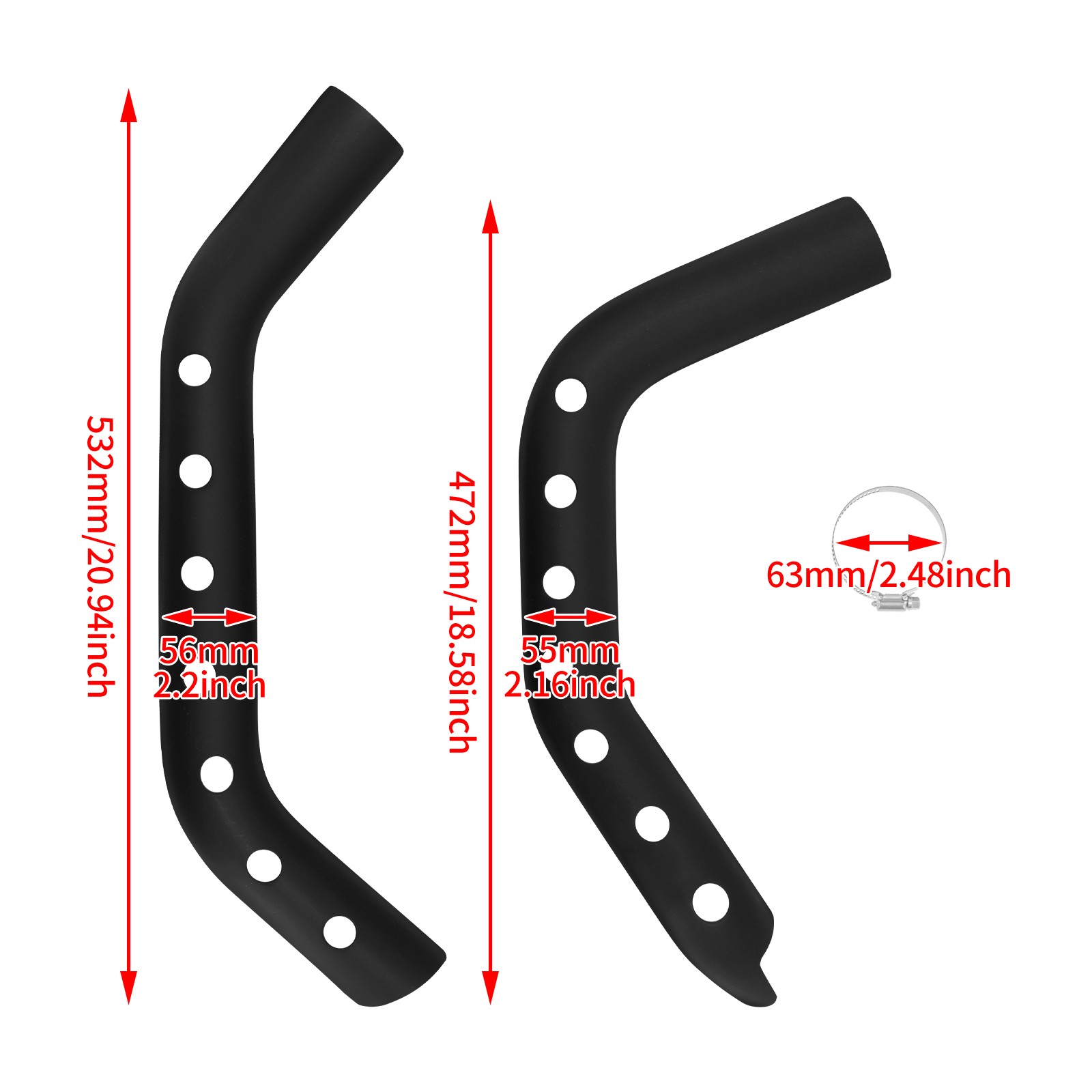 Exhaust Header Cover Pipe Heat Shields Black For Harley Sportster XL883 2004-up