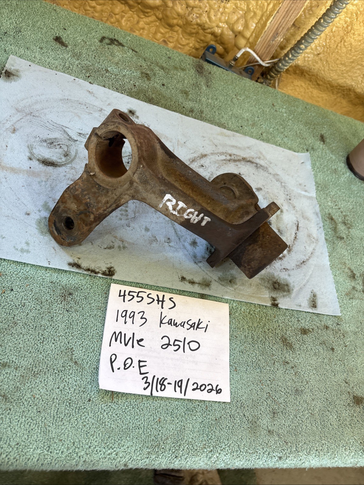 1993 Kawasaki Mule 2510 Wright Front Steering Knuckle Spindle 455