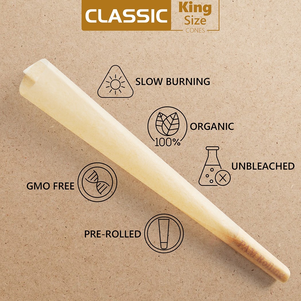 100Pack King Size W/Filter Tip Pre Rolled Cones with Cone Loader Stick and Tubes
