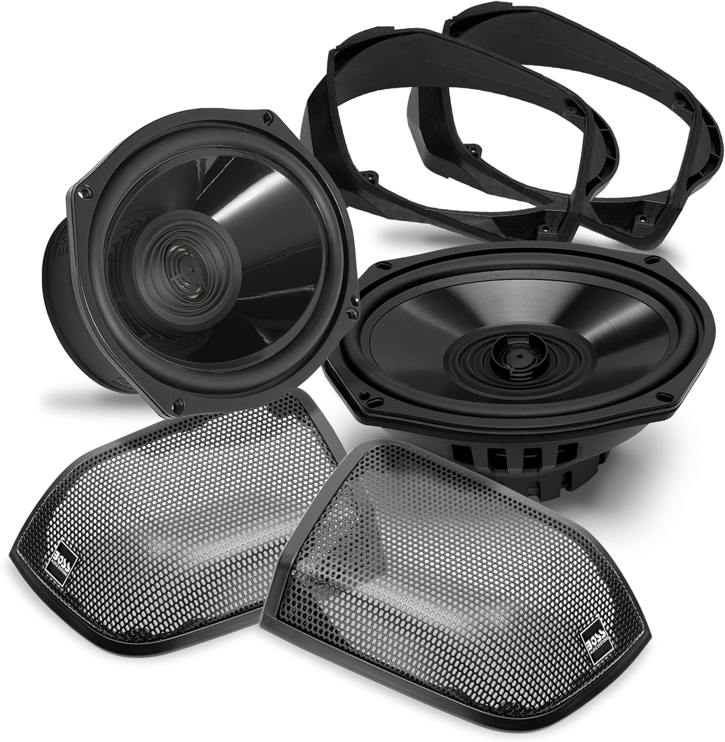 NEW BOSS AUDIO BHD14 REAR SADDLEBAG SPEAKERS KIT 6x9 HARLEY TOURING FLH/T 14-Up