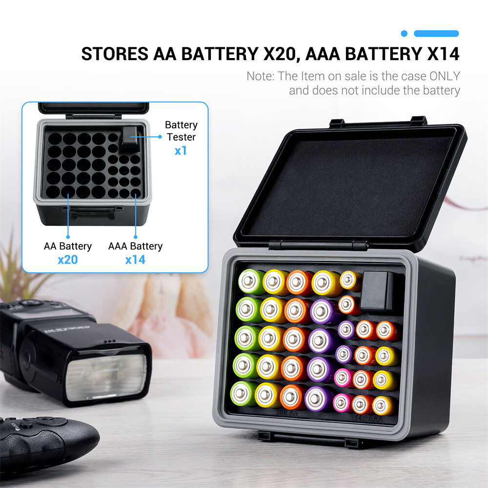 Battery Case Storage Organizer Box Holder for AA AAA 18650 & Camera Batteries