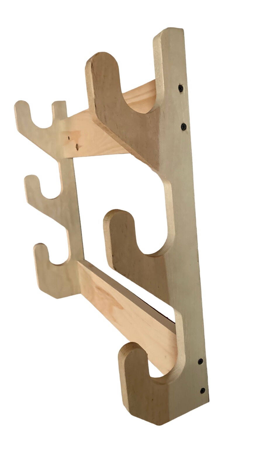 Amish MADE PINE Wood UnFinished 3 Gun Rack Rifle Shotgun Horizontal Wall Mount