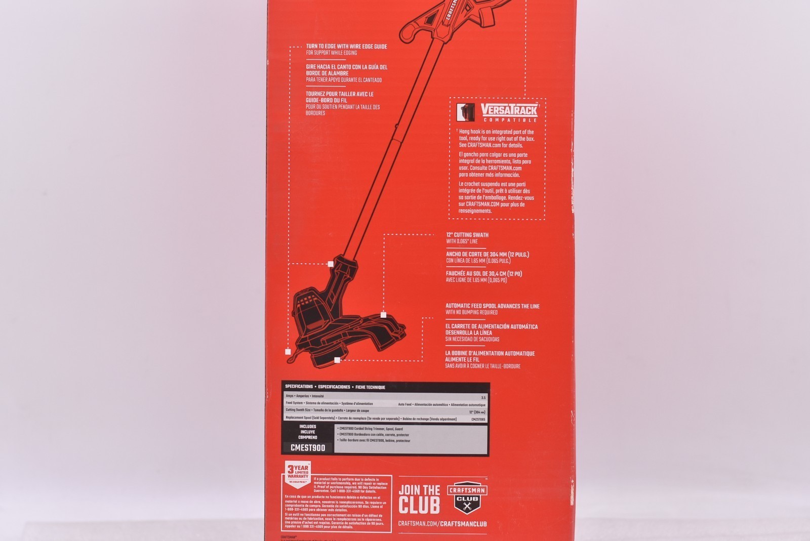 Craftsman 3.5 AMP 12" Corded String Trimmer/Edger CMEST900