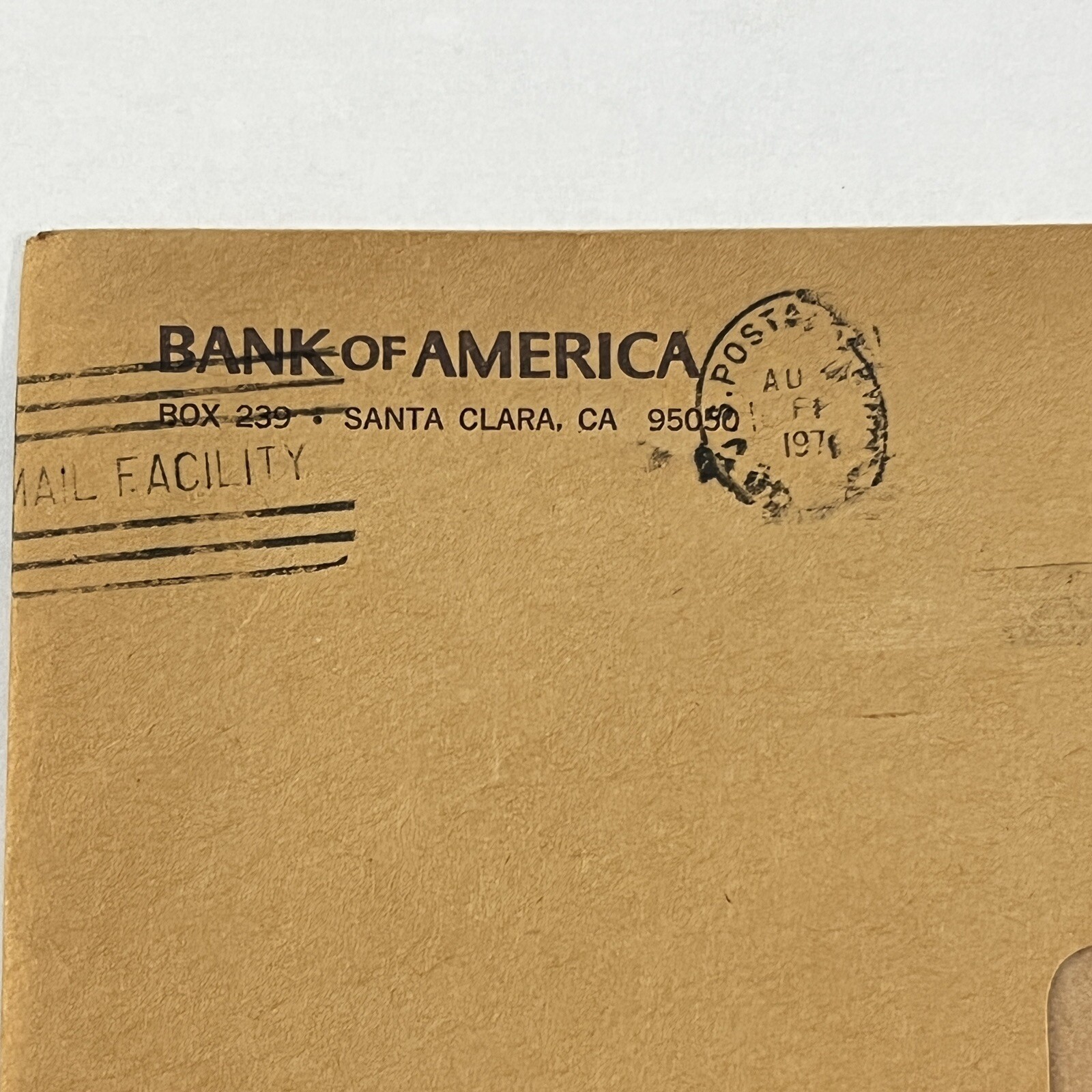 ERROR 1970s US COVER BANK OF AMERICA CALIFORNIA WITH BOTCHED CANCEL