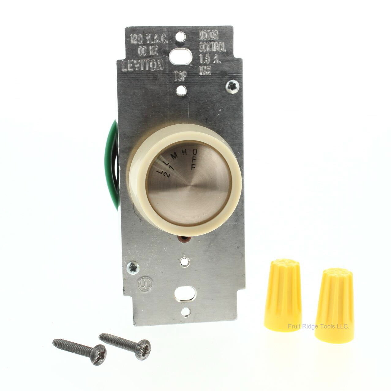 Leviton Ivory Ceiling Fan 4-Speed Quiet Control 1.5A Single Pole ON/OFF 6639-I